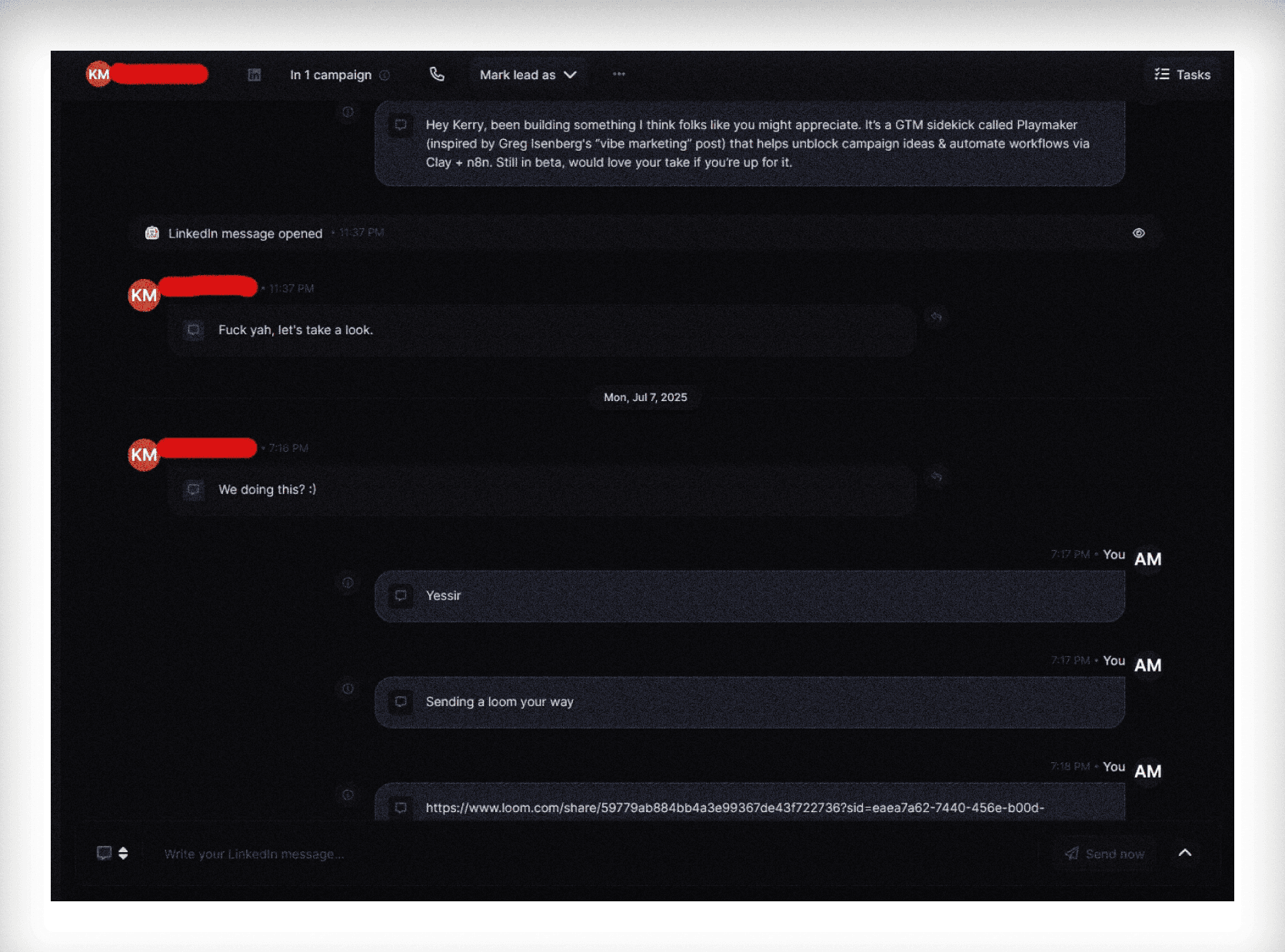 Template for LinkedIn Outreach